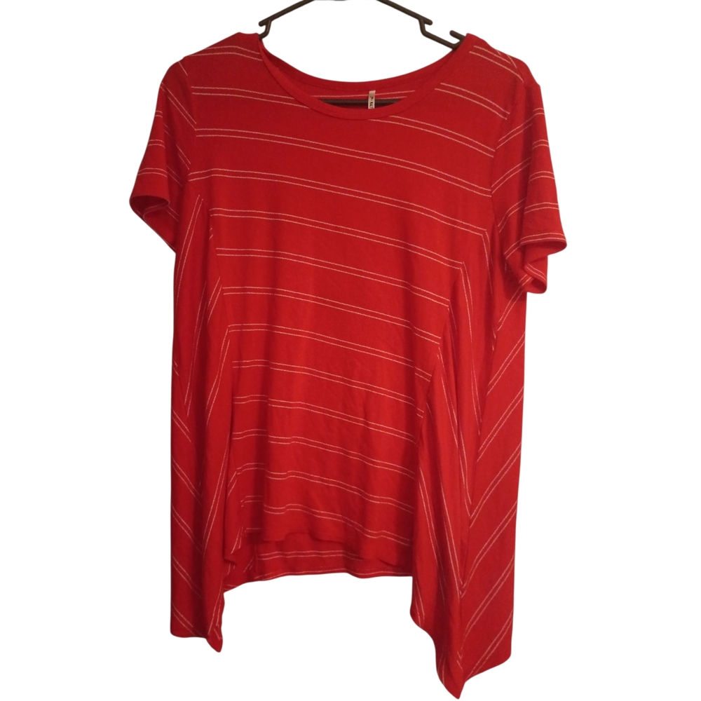 ✨3rd Malt Vibrant Red Short Sleeve Tee with White Stripes